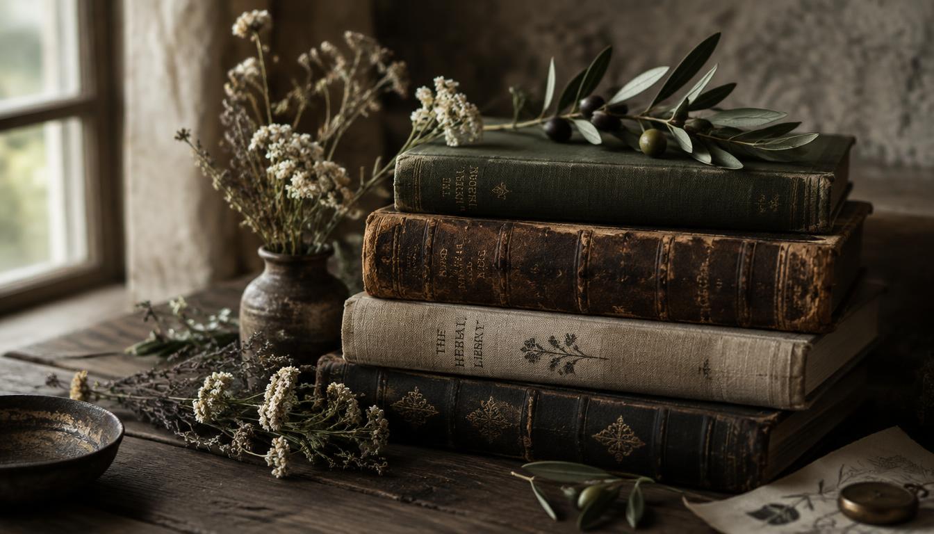 Libros antiguos sobre una mesa de madera